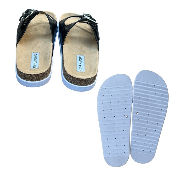 Steve Madden Croc Embossed Flat Sandals Size 10 - Picture 6 of 6